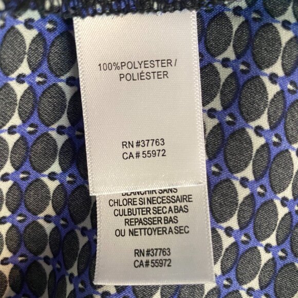 EUC LAUNDRY by Shelli Segal Black/Royal Blue Patterned Dressy Tank sz M - Picture 7 of 7